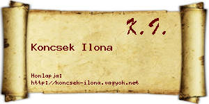 Koncsek Ilona névjegykártya